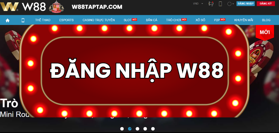 Trang đăng nhập W88