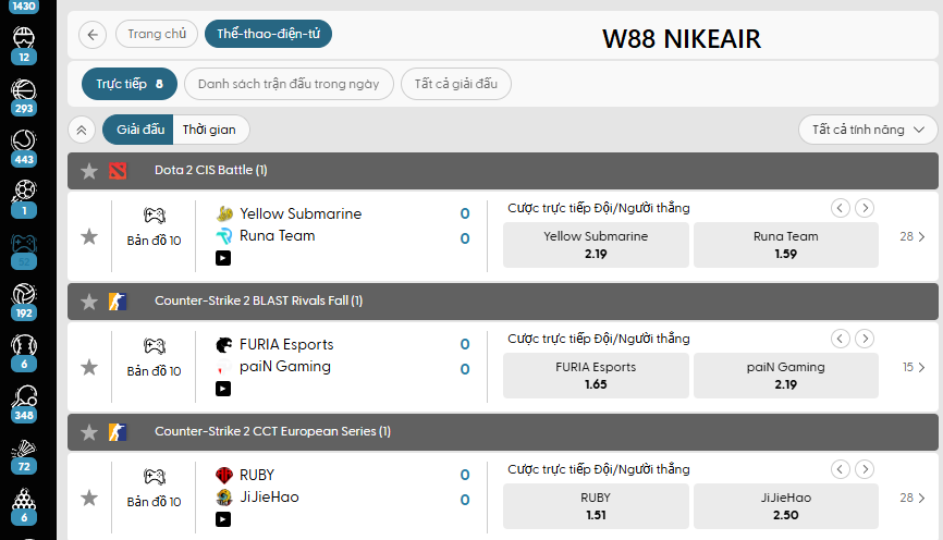 Kèo cược Esports w88 Kèo cược Esports w88